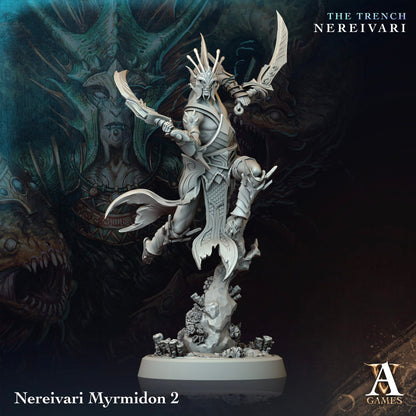 3D Printed Archvillain Games Nereivari Myrmidon The Trench Nereivari Archvillain Society Vol XXXV 28 32mm D&D
