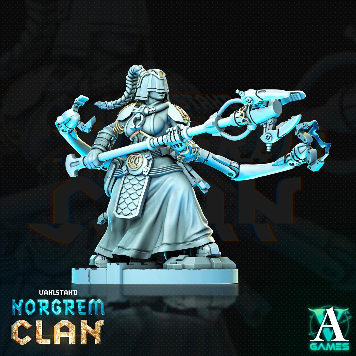 3D Printed Archvillain Games Norgrem Gempriestesses Vahlstahd - Norgrem Clan 28 32mm D&D