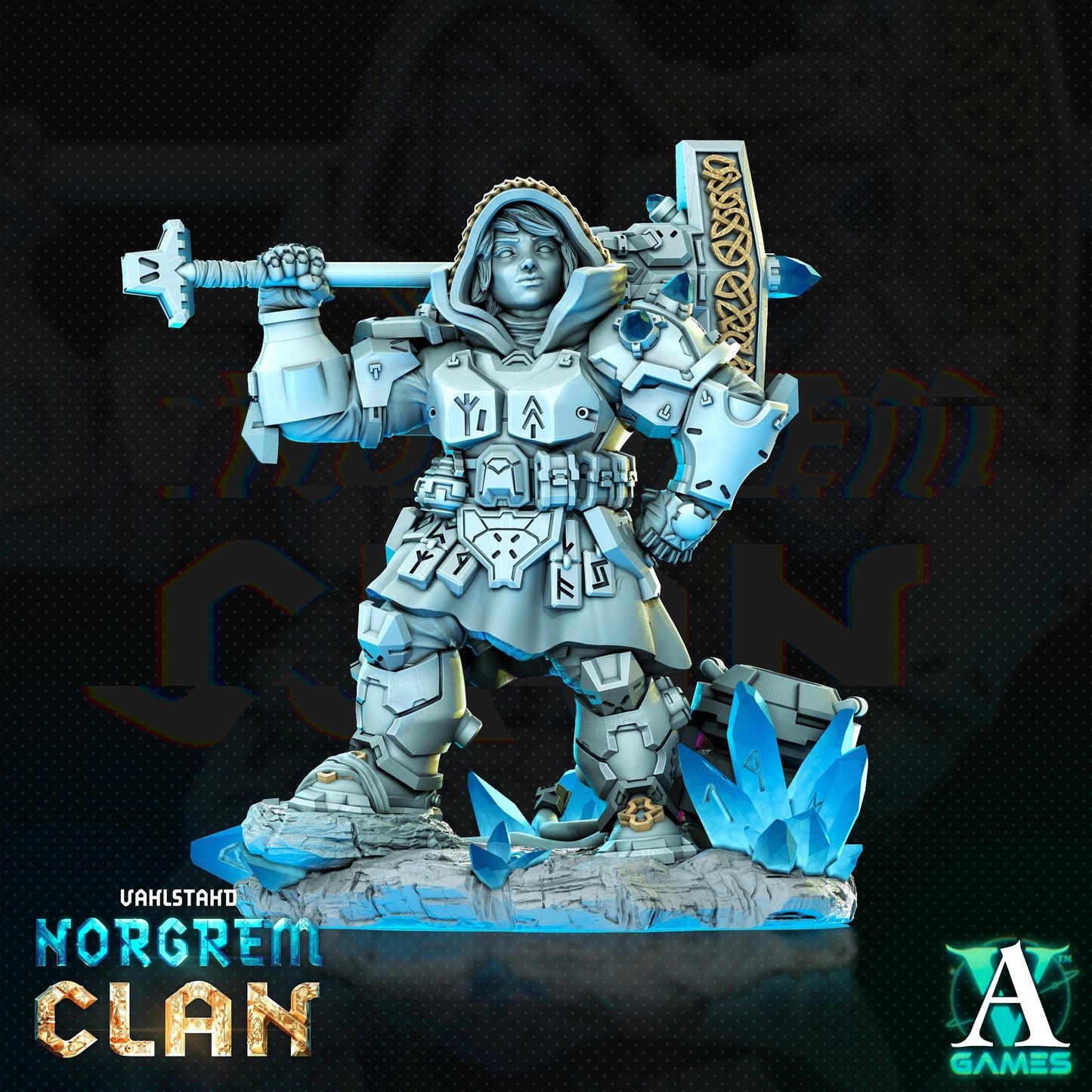 3D Printed Archvillain Games Norgrem Gemsourcers Vahlstahd - Norgrem Clan 28 32mm D&D