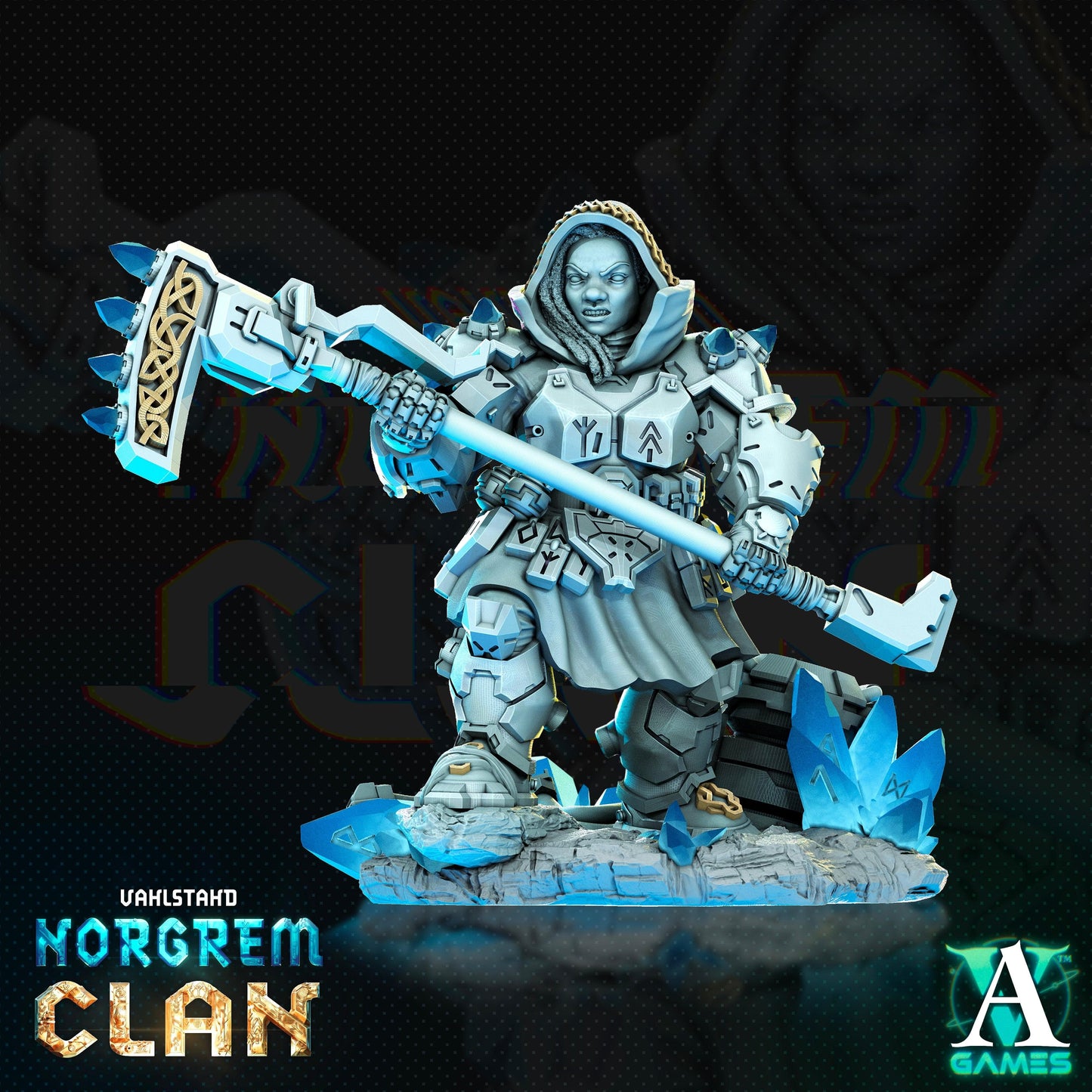 3D Printed Archvillain Games Norgrem Gemsourcers Vahlstahd - Norgrem Clan 28 32mm D&D