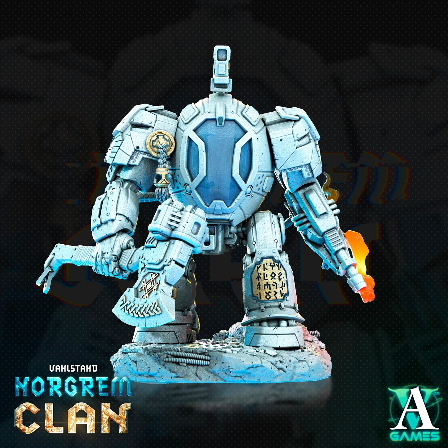 3D Printed Archvillain Games Norgrem Ironclads Vahlstahd - Norgrem Clan 28 32mm D&D