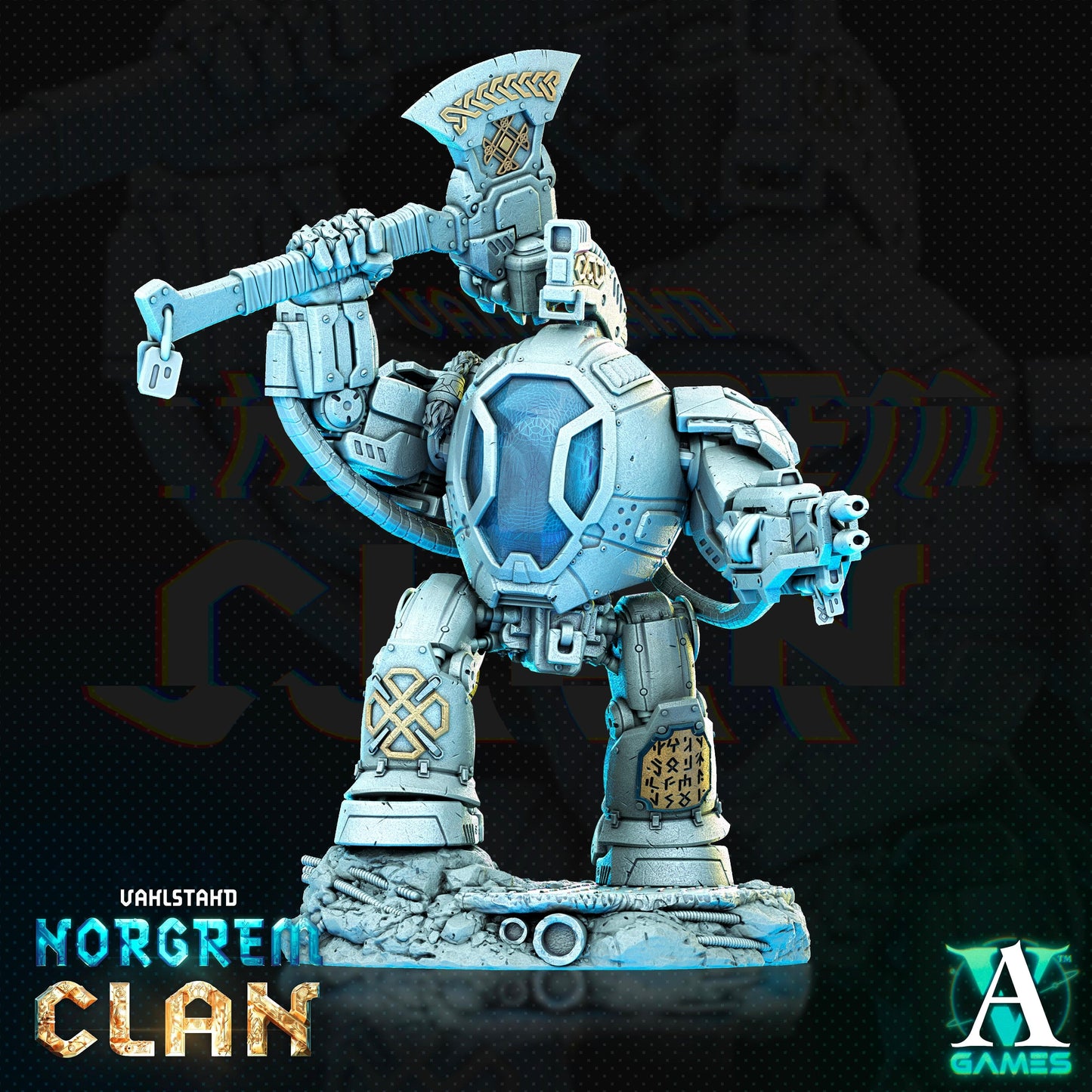 3D Printed Archvillain Games Norgrem Ironclads Vahlstahd - Norgrem Clan 28 32mm D&D