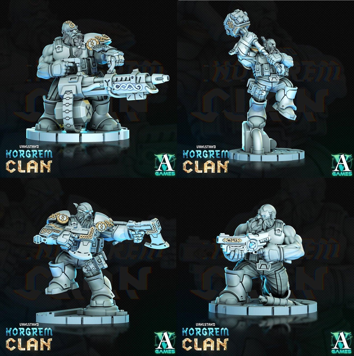 3D Printed Archvillain Games Norgrem Raiders Vahlstahd - Norgrem Clan 28 32mm D&D