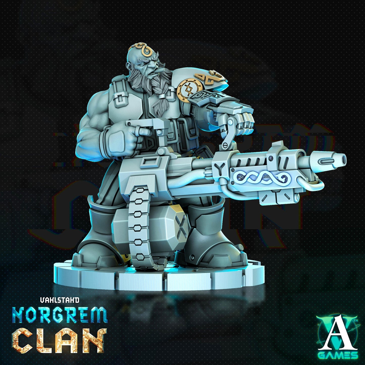 3D Printed Archvillain Games Norgrem Raiders Vahlstahd - Norgrem Clan 28 32mm D&D
