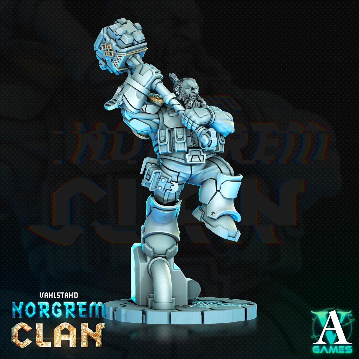 3D Printed Archvillain Games Norgrem Raiders Vahlstahd - Norgrem Clan 28 32mm D&D