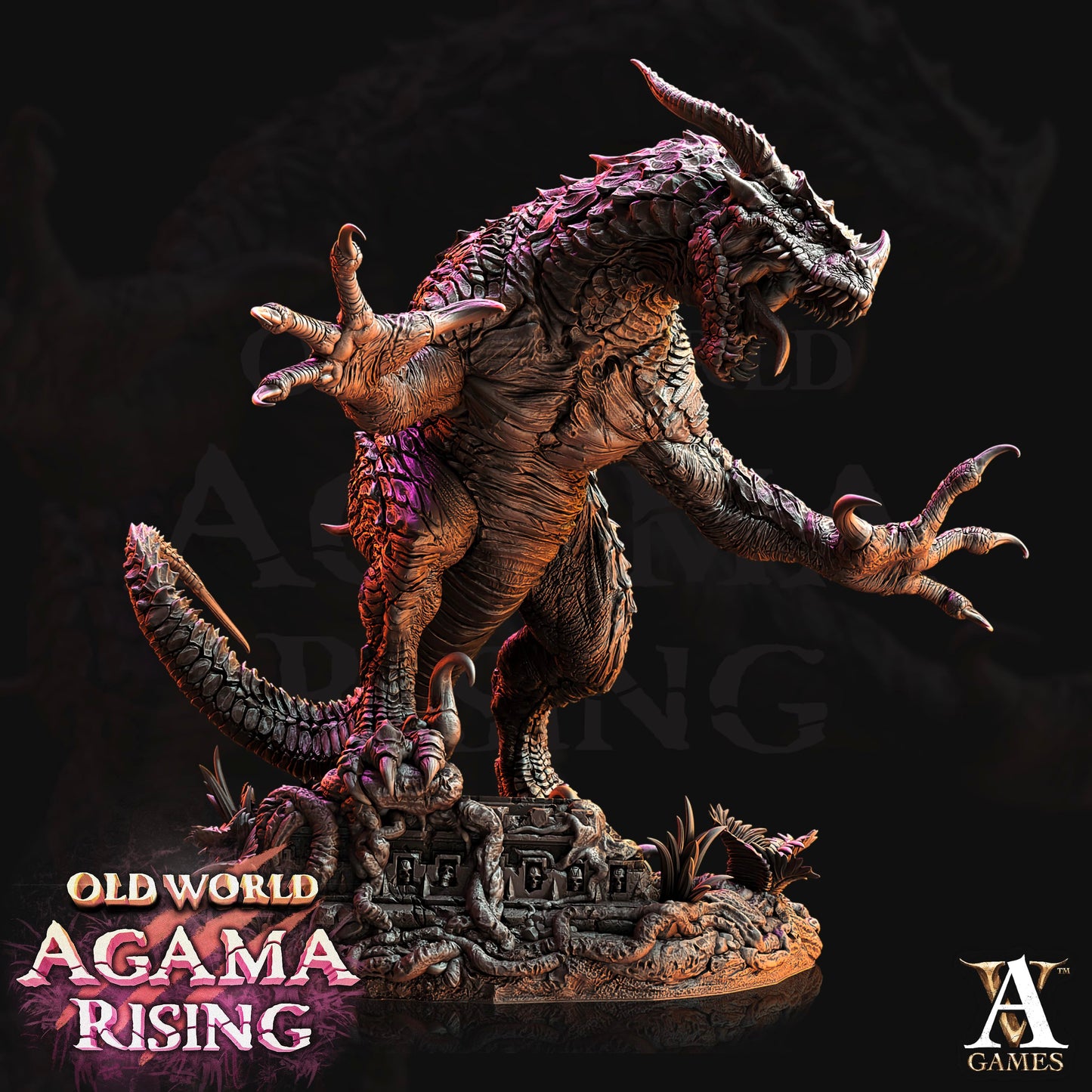 3D Printed Archvillain Games Old World Agama Rising - Fleshripper, Scion of Ziskal 28mm 32mm D&D