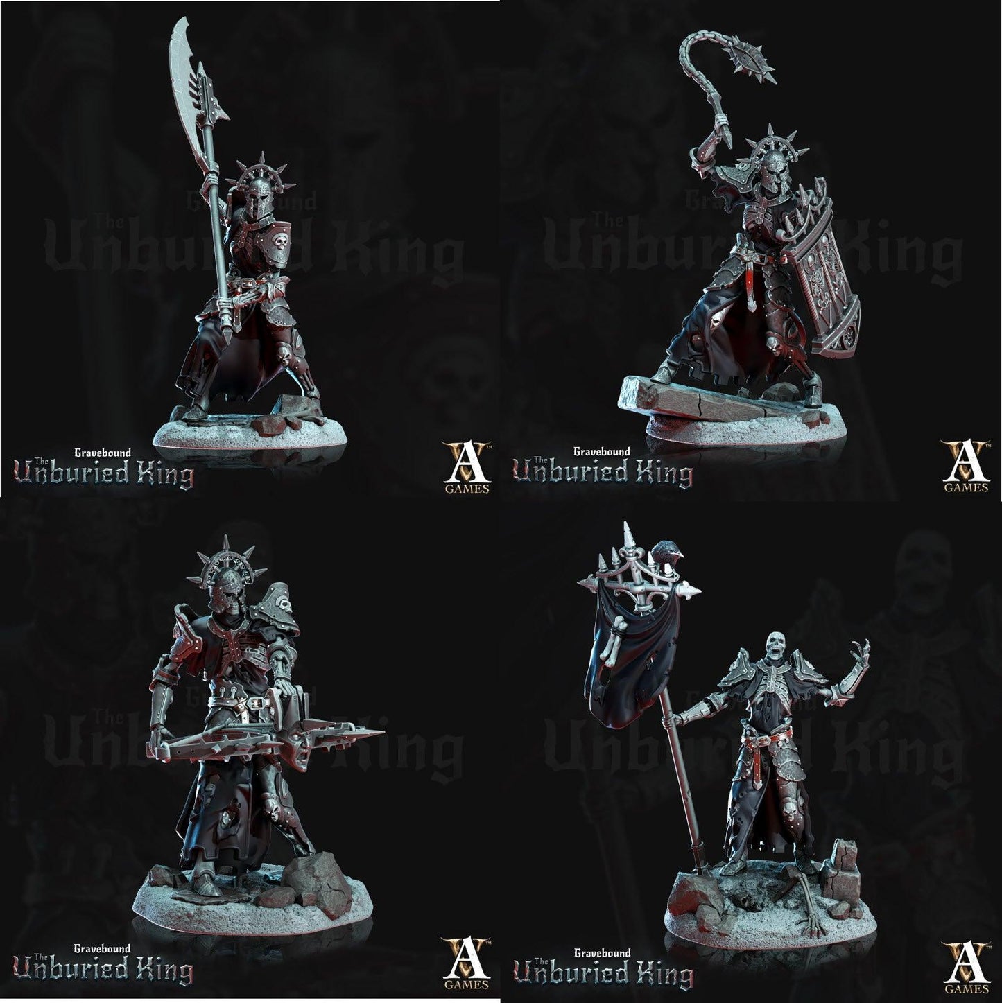 3D Printed Archvillain Games Ossefacti- Gravebound The Unburied King 28 32mm D&D
