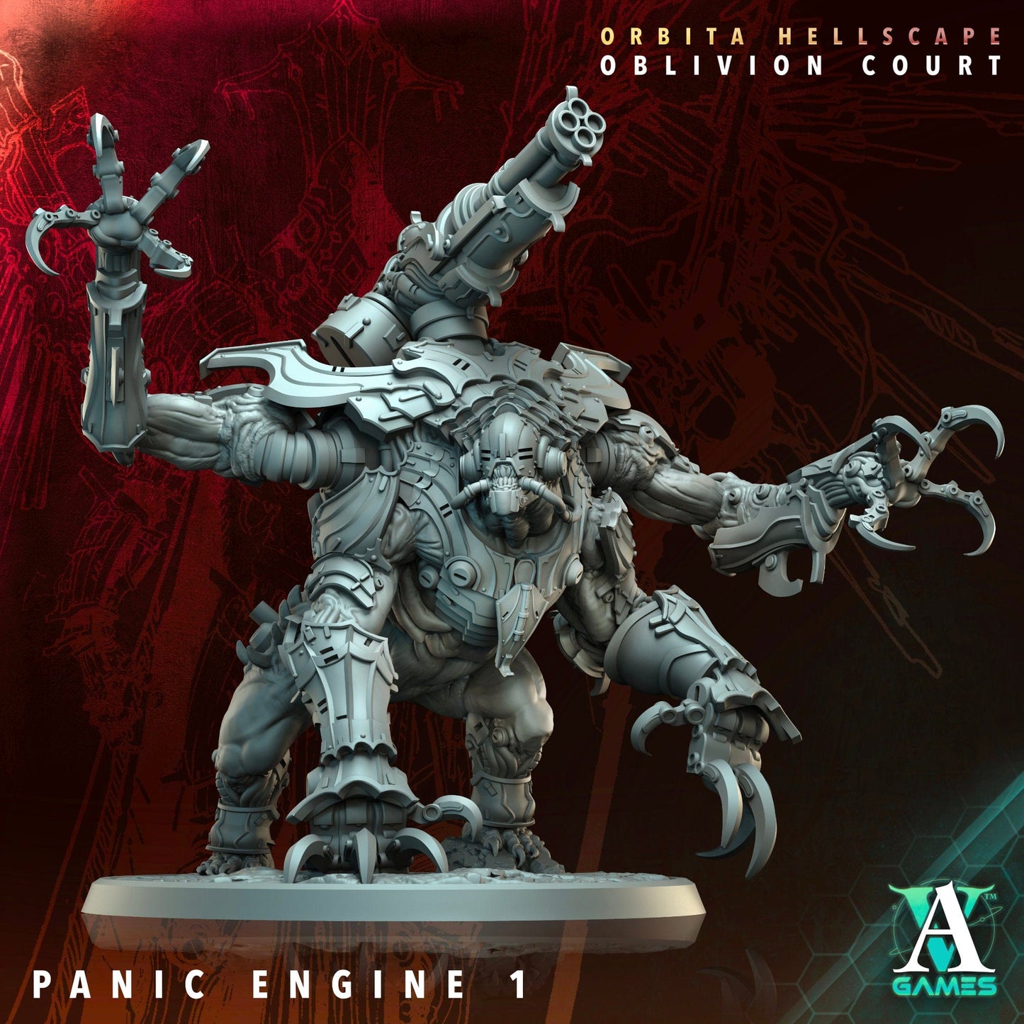3D Printed Archvillain Games Panic Engine Orbita Hellscape Oblivion Court 28 32mm D&D