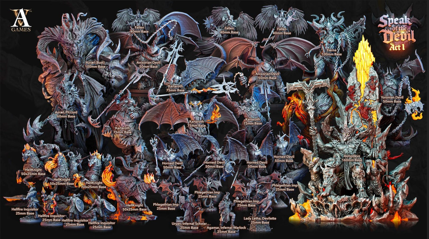 3D Printed Archvillain Games Phlegethian Imp Speak of the Devil Act I 28 32mm D&D