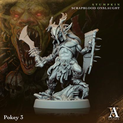 3D Printed Archvillain Games Pokeys Stumpkin Scrapblood Onslaught 28 32mm D&D