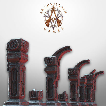 3D Printed Archvillain Games Portal and Pillars The Sinister Vault 28 32mm D&D