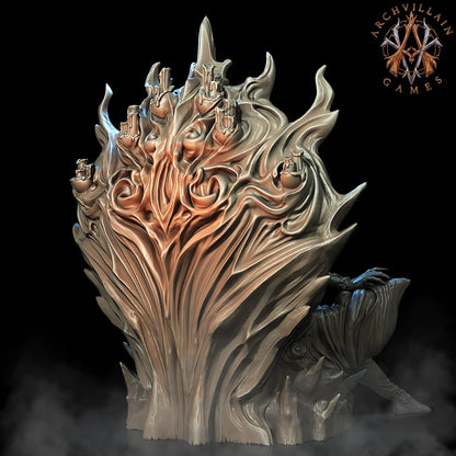 3D Printed Archvillain Games - Queen Naamah on Throne 28mm 32mm D&D