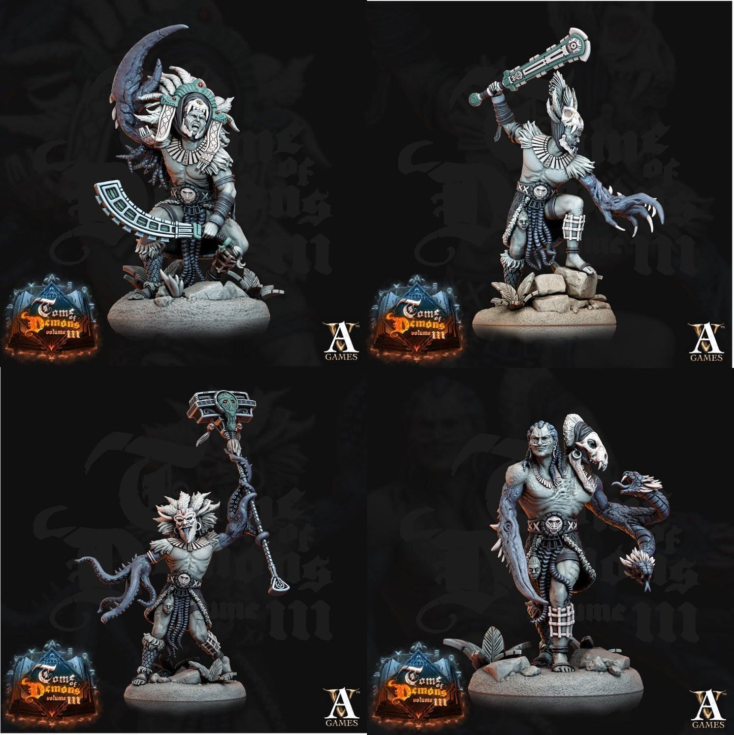 3D Printed Archvillain Games Qyintakla Corrupted Hunters Tome of Demons 28 32mm D&D