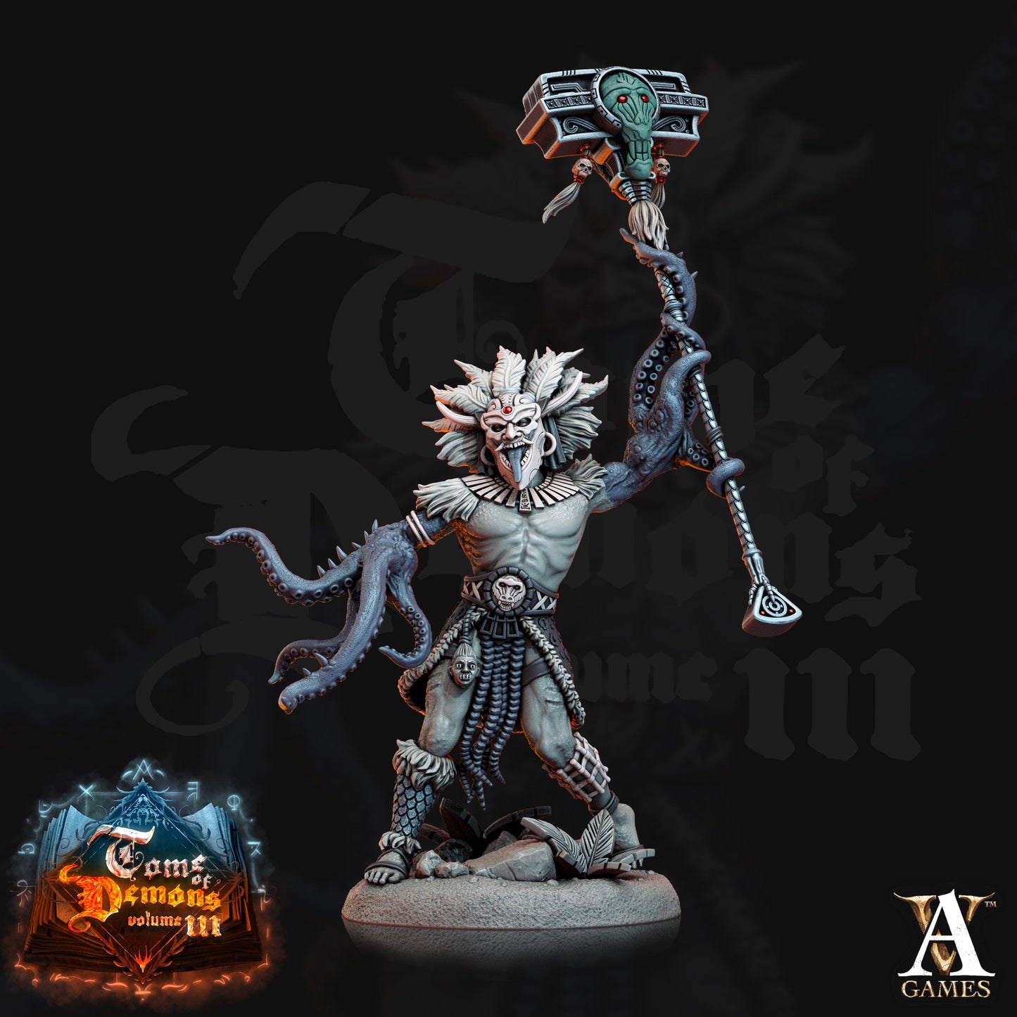 3D Printed Archvillain Games Qyintakla Corrupted Hunters Tome of Demons 28 32mm D&D