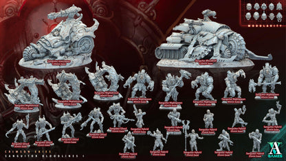 3D Printed Archvillain Games Sanguitor Bloodtrail Crimson Skies - Sanguitor Bloodlines Bloodright - Anathema 28 32mm D&D