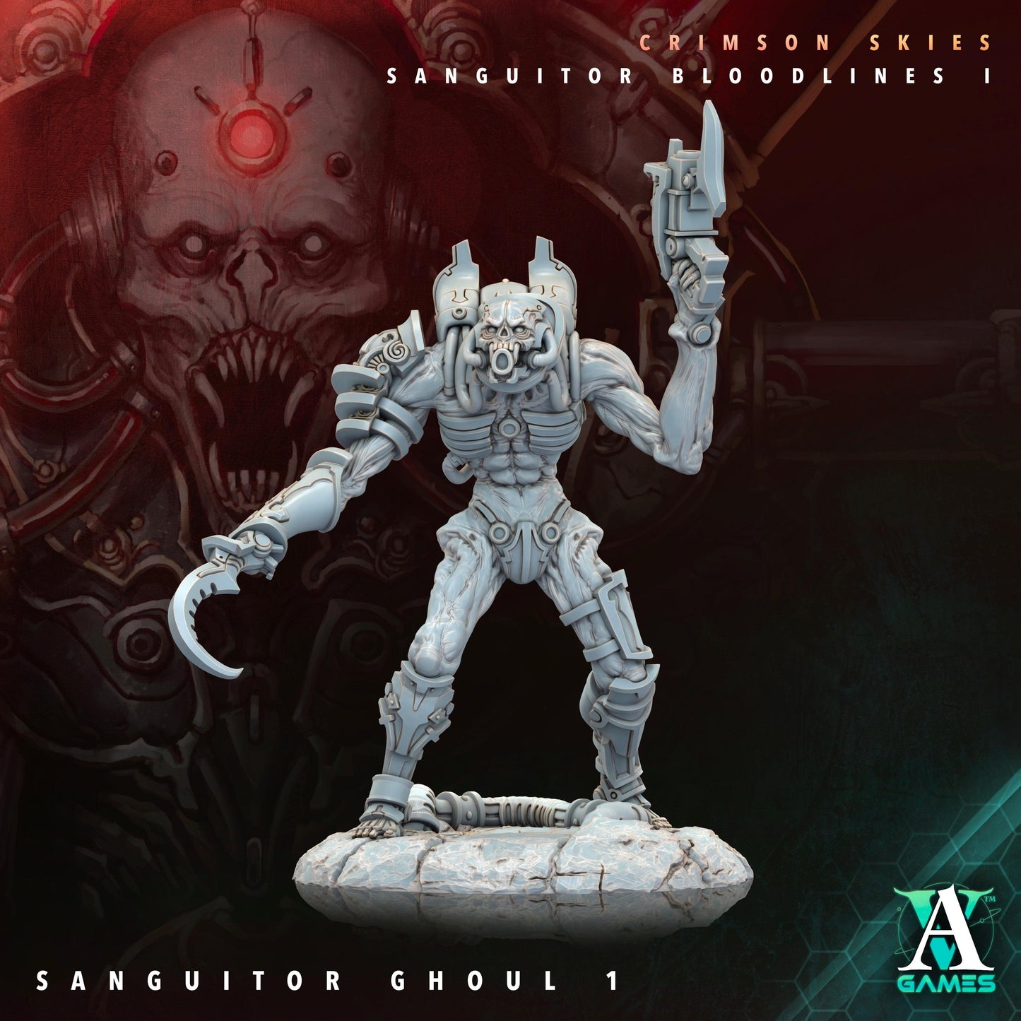3D Printed Archvillain Games Sanguitor Ghouls Crimson Skies - Sanguitor Bloodlines Bloodright - Anathema 28 32mm D&D