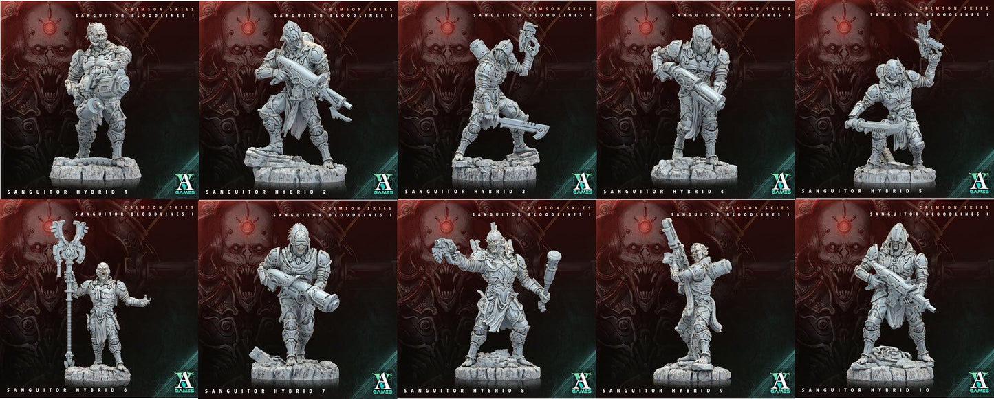 3D Printed Archvillain Games Sanguitor Hybrids Crimson Skies - Sanguitor Bloodlines Bloodright - Anathema 28 32mm D&D
