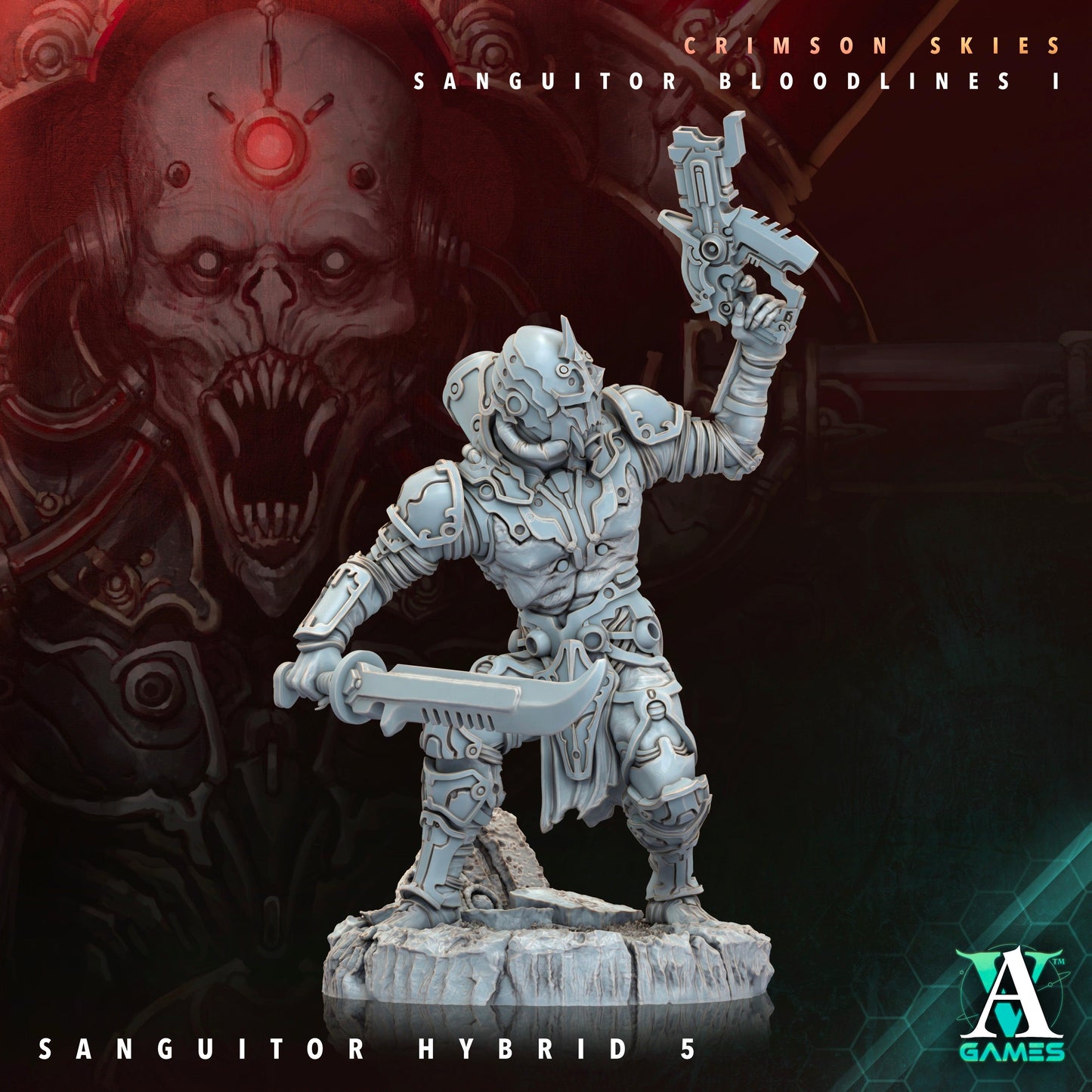 3D Printed Archvillain Games Sanguitor Hybrids Crimson Skies - Sanguitor Bloodlines Bloodright - Anathema 28 32mm D&D