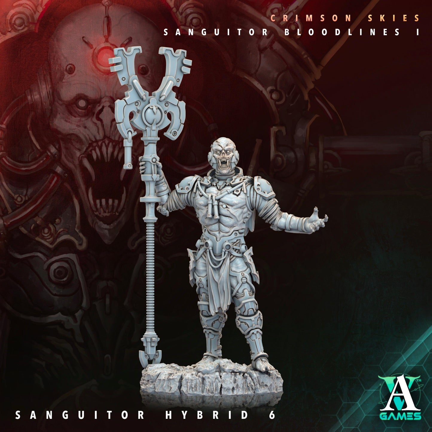 3D Printed Archvillain Games Sanguitor Hybrids Crimson Skies - Sanguitor Bloodlines Bloodright - Anathema 28 32mm D&D