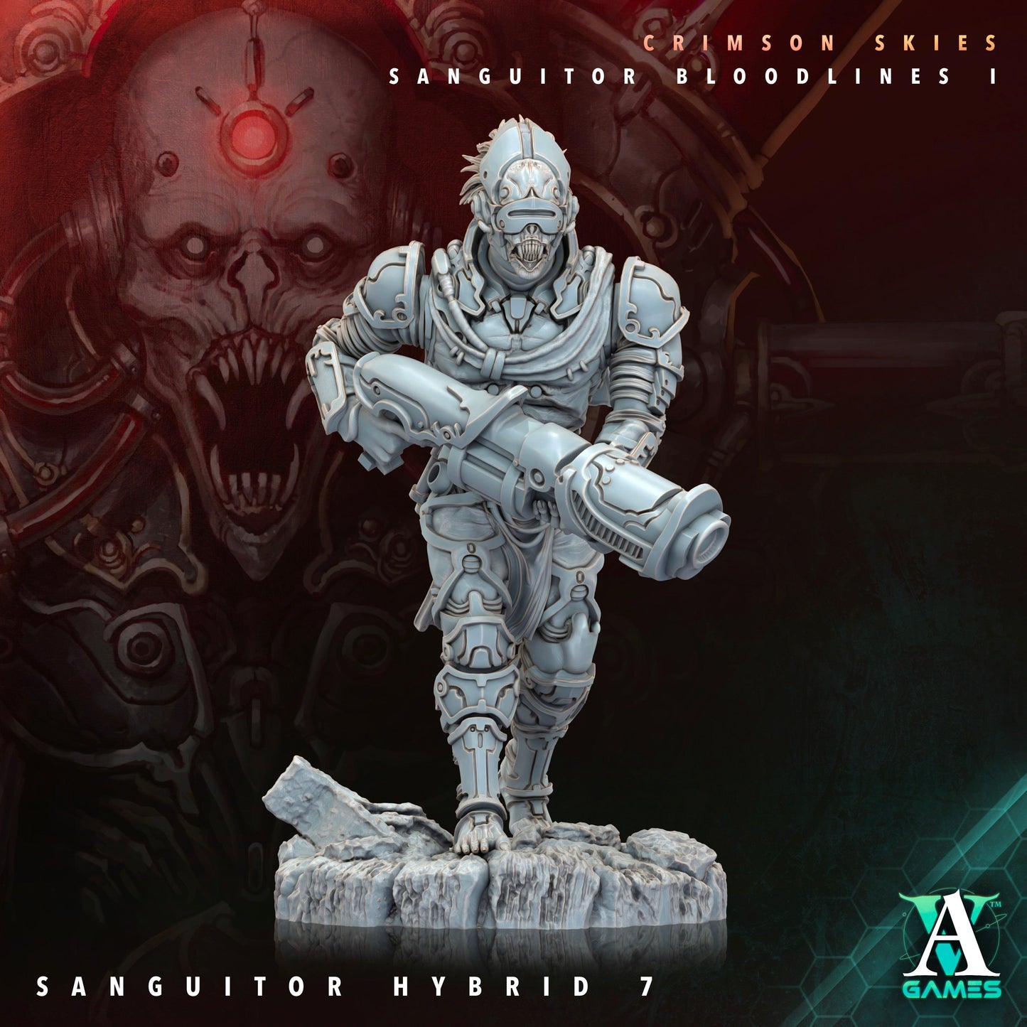 3D Printed Archvillain Games Sanguitor Hybrids Crimson Skies - Sanguitor Bloodlines Bloodright - Anathema 28 32mm D&D