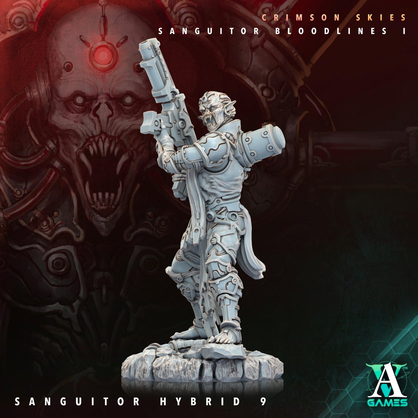 3D Printed Archvillain Games Sanguitor Hybrids Crimson Skies - Sanguitor Bloodlines Bloodright - Anathema 28 32mm D&D