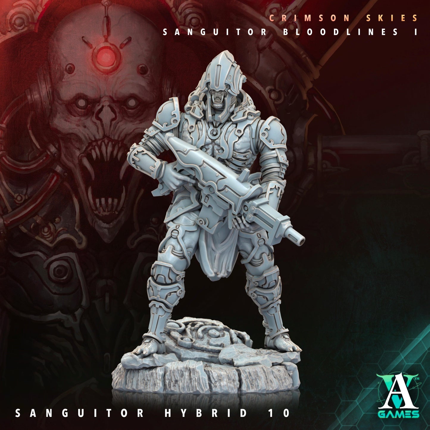 3D Printed Archvillain Games Sanguitor Hybrids Crimson Skies - Sanguitor Bloodlines Bloodright - Anathema 28 32mm D&D