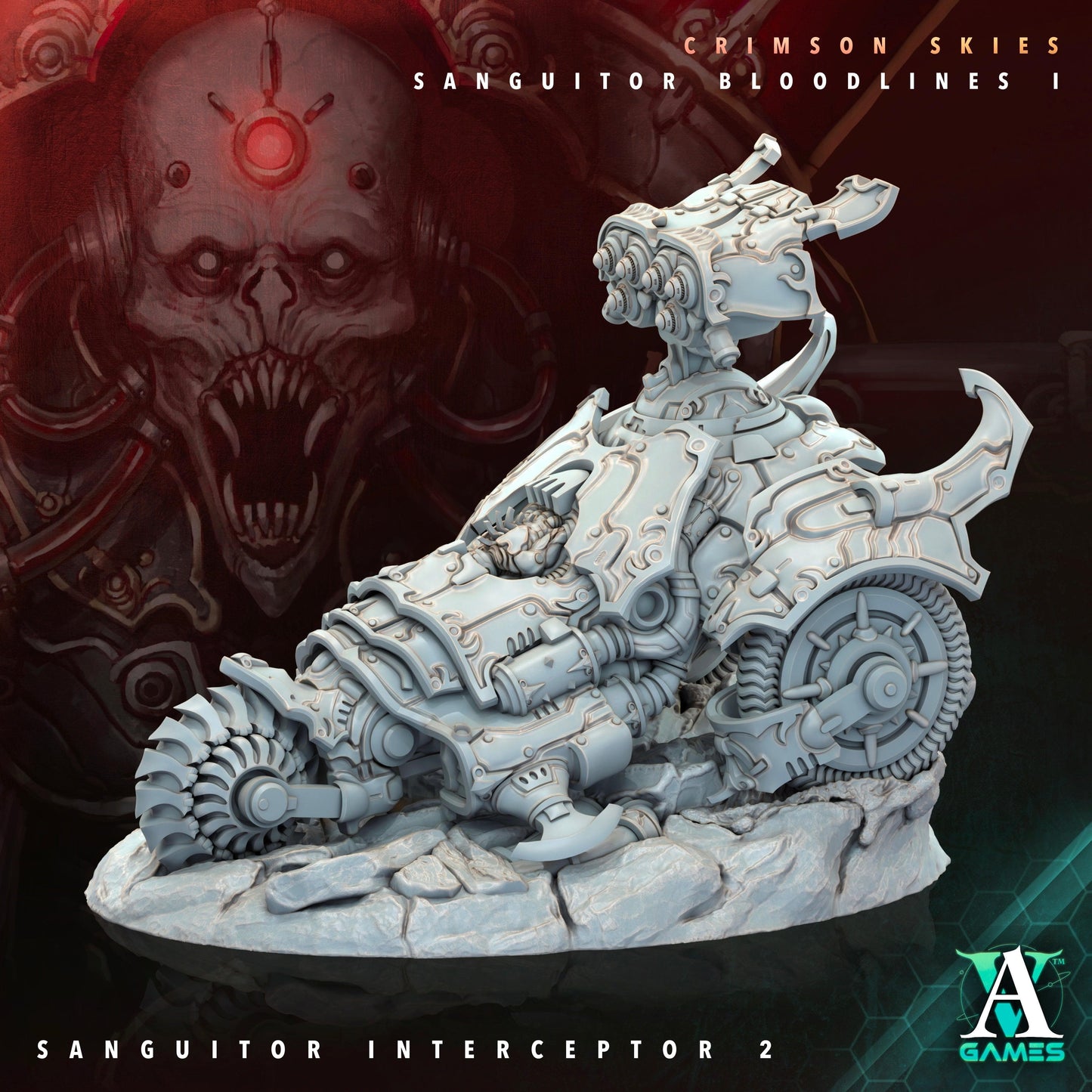 3D Printed Archvillain Games Sanguitor Interceptors Crimson Skies - Sanguitor Bloodlines Bloodright - Anathema 28 32mm D&D