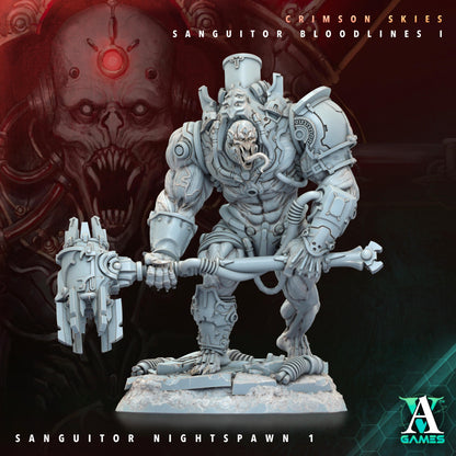 3D Printed Archvillain Games Sanguitor Nightspawn Crimson Skies - Sanguitor Bloodlines Bloodright - Anathema 28 32mm D&D