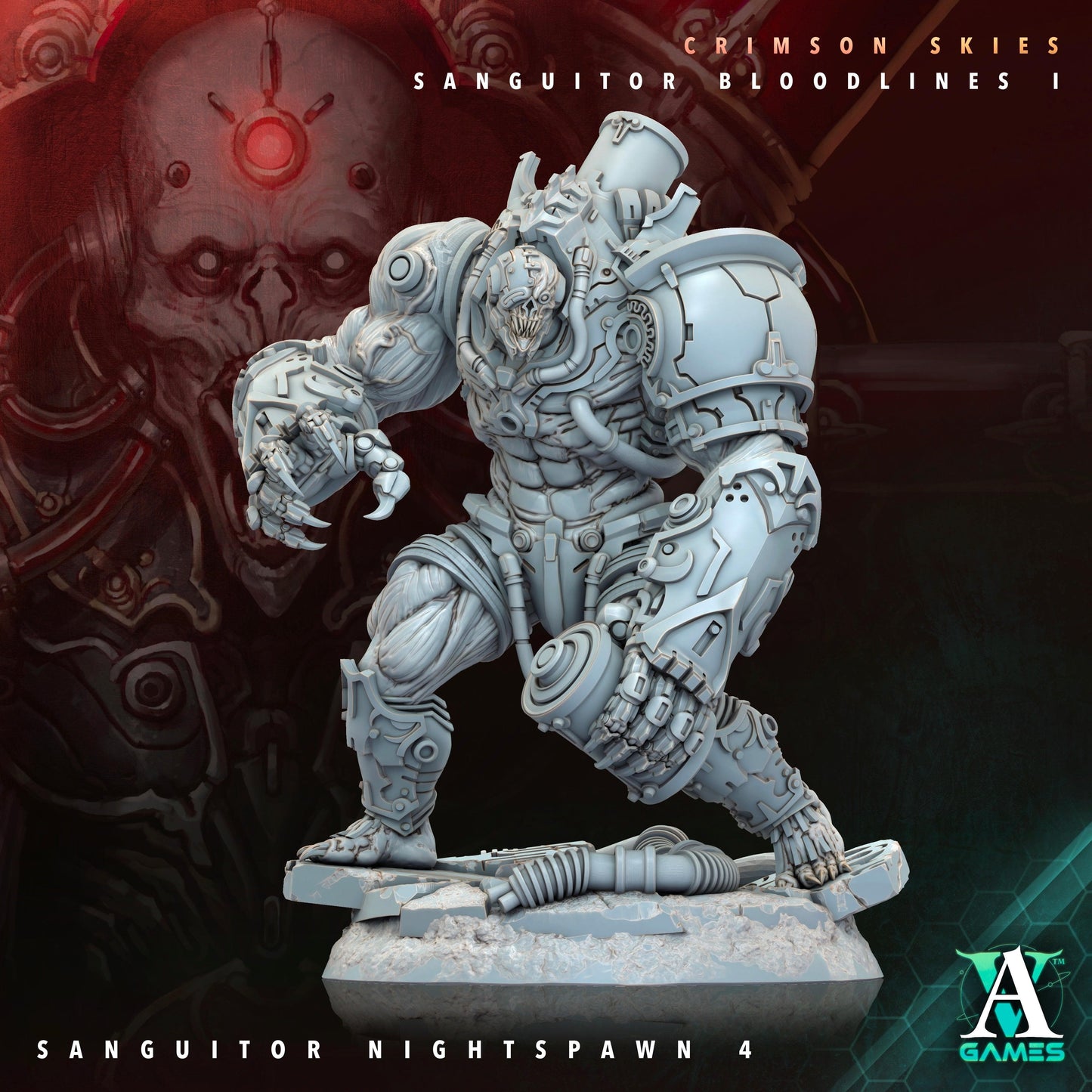 3D Printed Archvillain Games Sanguitor Nightspawn Crimson Skies - Sanguitor Bloodlines Bloodright - Anathema 28 32mm D&D