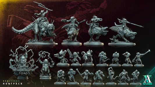 3D Printed Archvillain Games Scaleteller Scaleclad Huntpack 28 32mm D&D