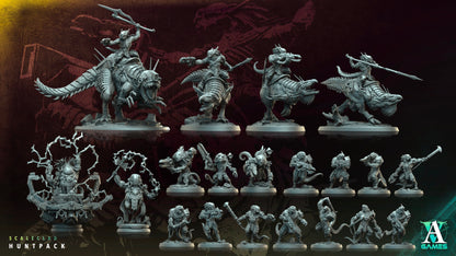 3D Printed Archvillain Games Scaleclad Tracker Scaleclad Huntpack 28 32mm D&D