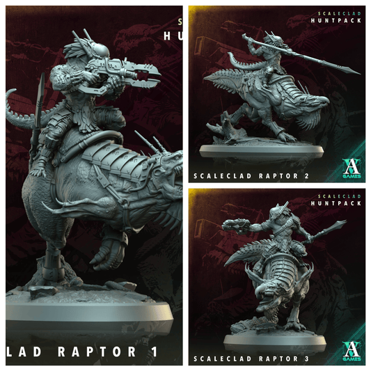 3D Printed Archvillain Games Scaleclad Raptor Scaleclad Huntpack 28 32mm D&D