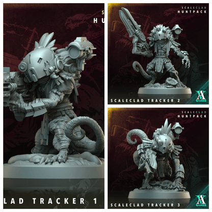 3D Printed Archvillain Games Scaleclad Tracker Scaleclad Huntpack 28 32mm D&D