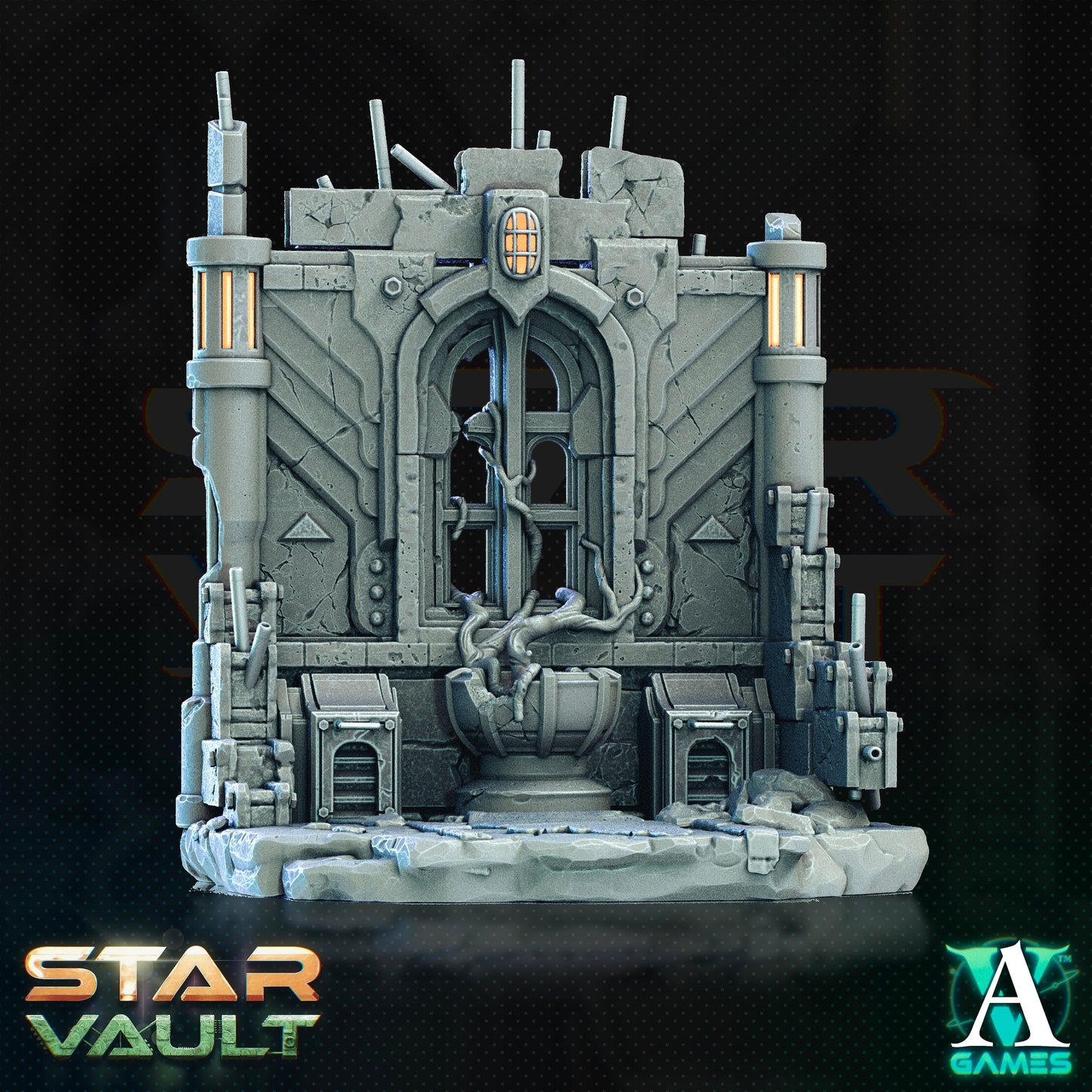 3D Printed Archvillain Games Sci-Fi Diorama The Star Vault 28 32mm D&D