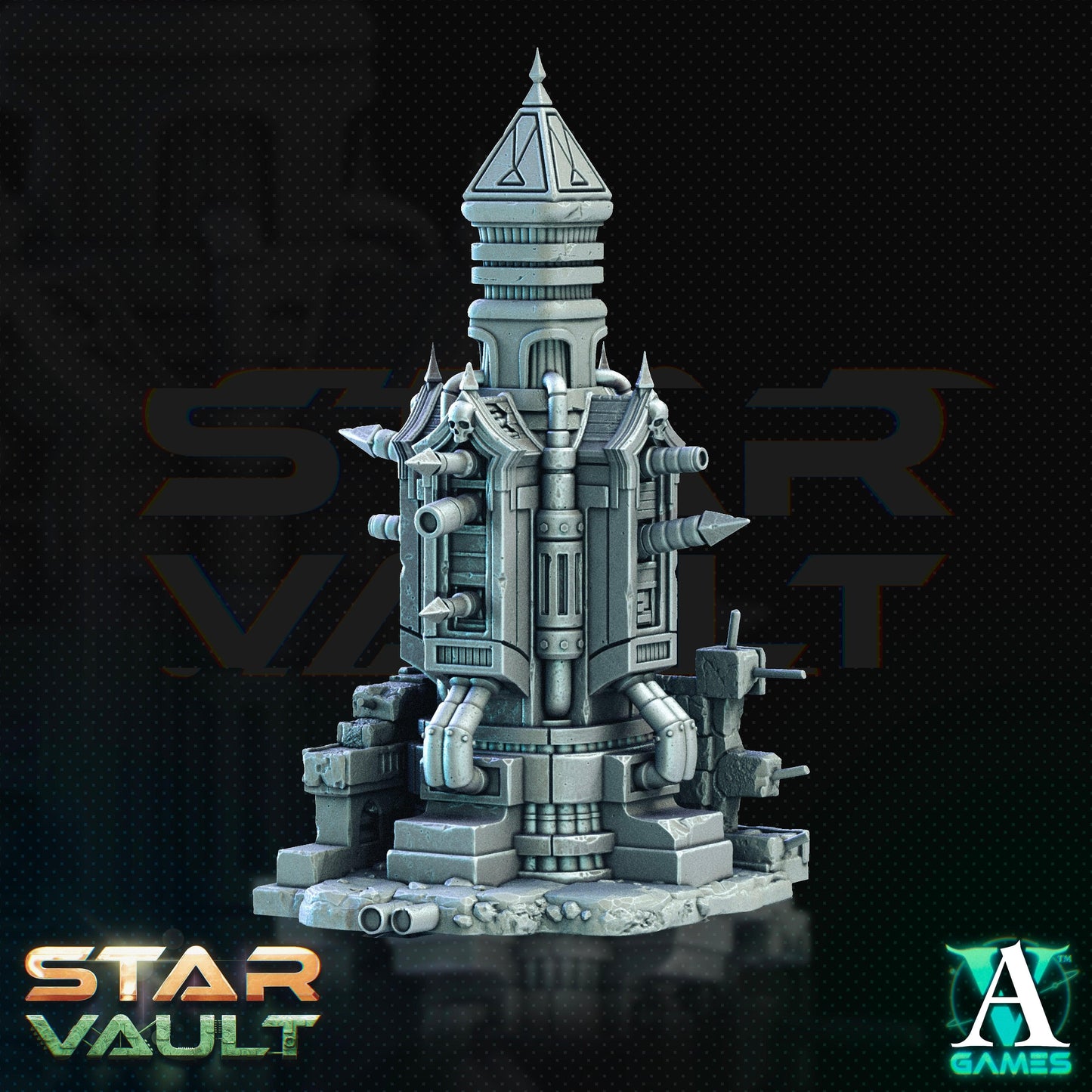 3D Printed Archvillain Games Sci-Fi Diorama The Star Vault 28 32mm D&D