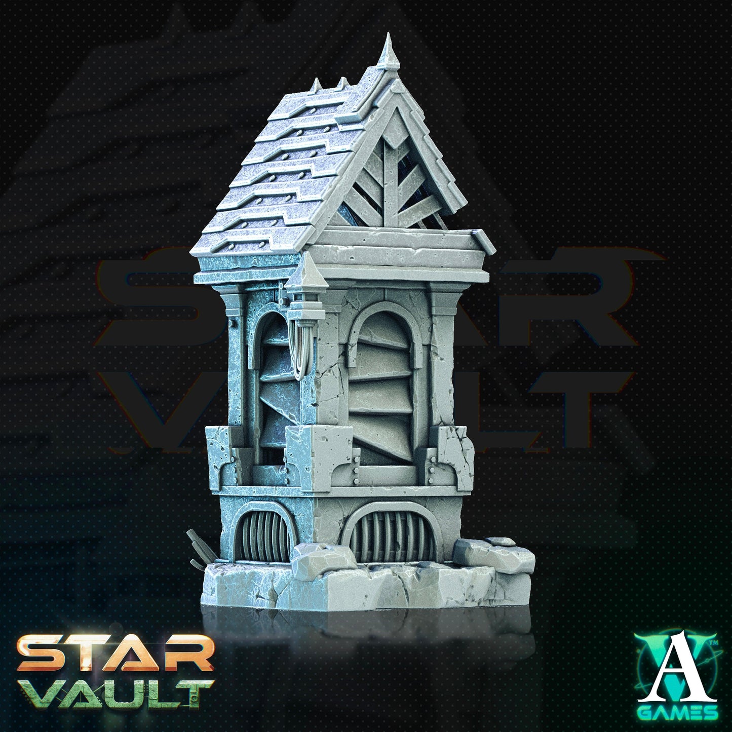 3D Printed Archvillain Games Sci-Fi Diorama The Star Vault 28 32mm D&D