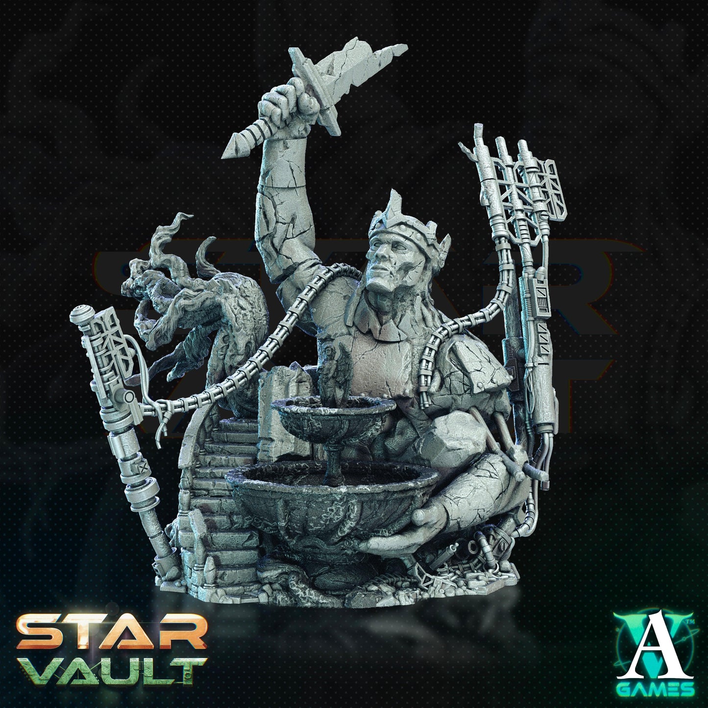 3D Printed Archvillain Games Sci-Fi Diorama The Star Vault 28 32mm D&D