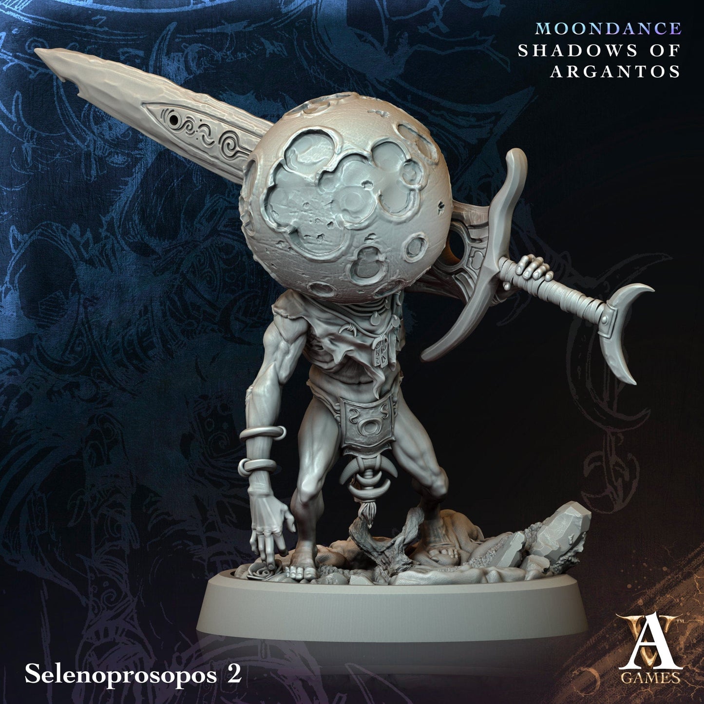 3D Printed Archvillain Games Selenoprosopos Moondance - Shadows of Argantos 28 32mm D&D