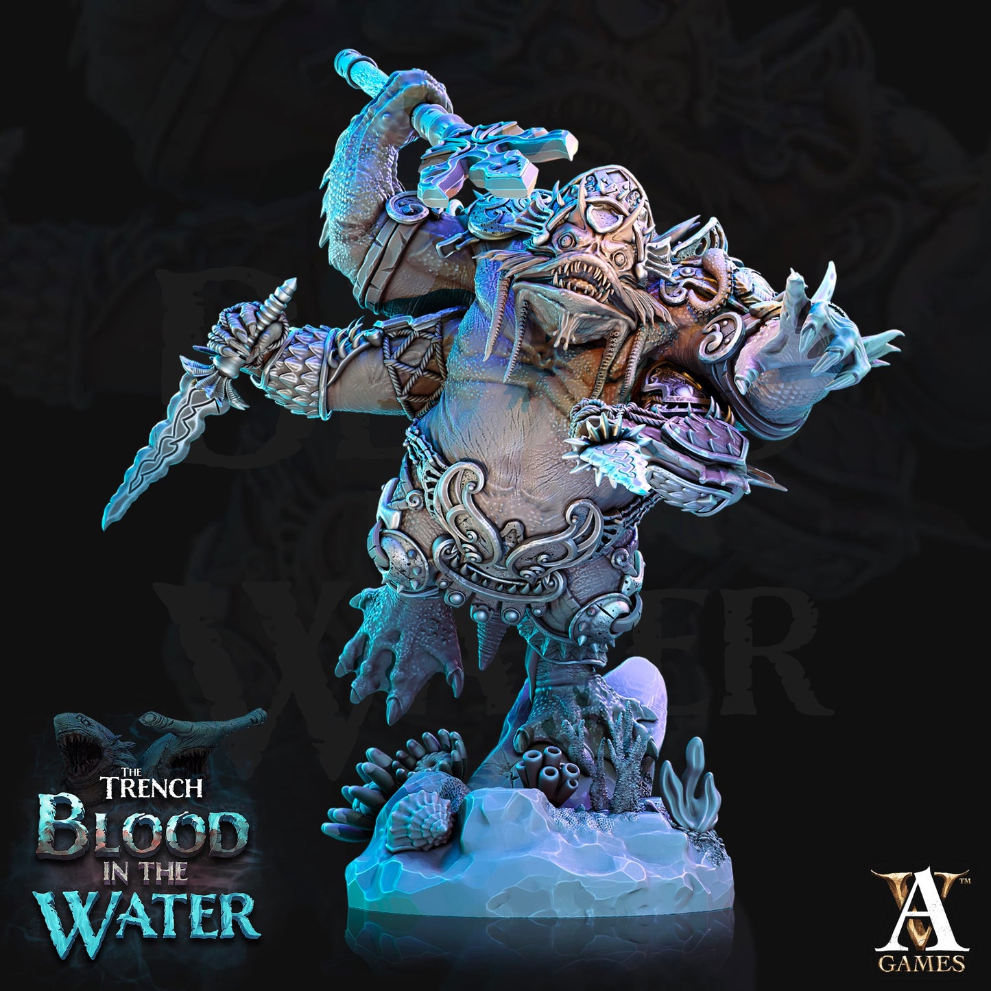 3D Printed Archvillain Games Shakarkha Juggernauts The Trench Blood In the Water 28 32mm D&D