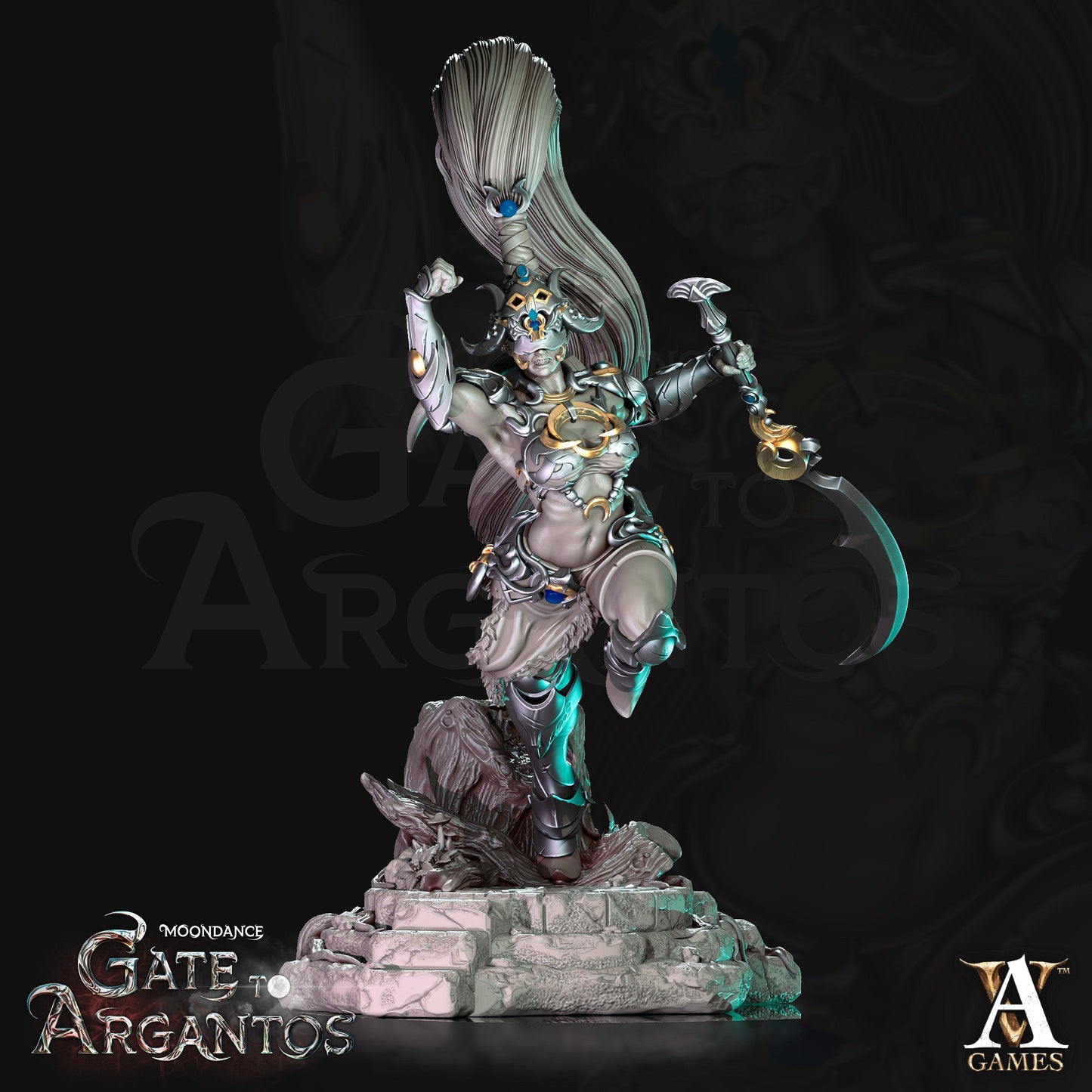3D Printed Archvillain Games Sister Of The Black Moon Moondance - Gate to Argantos 28 32mm D&D