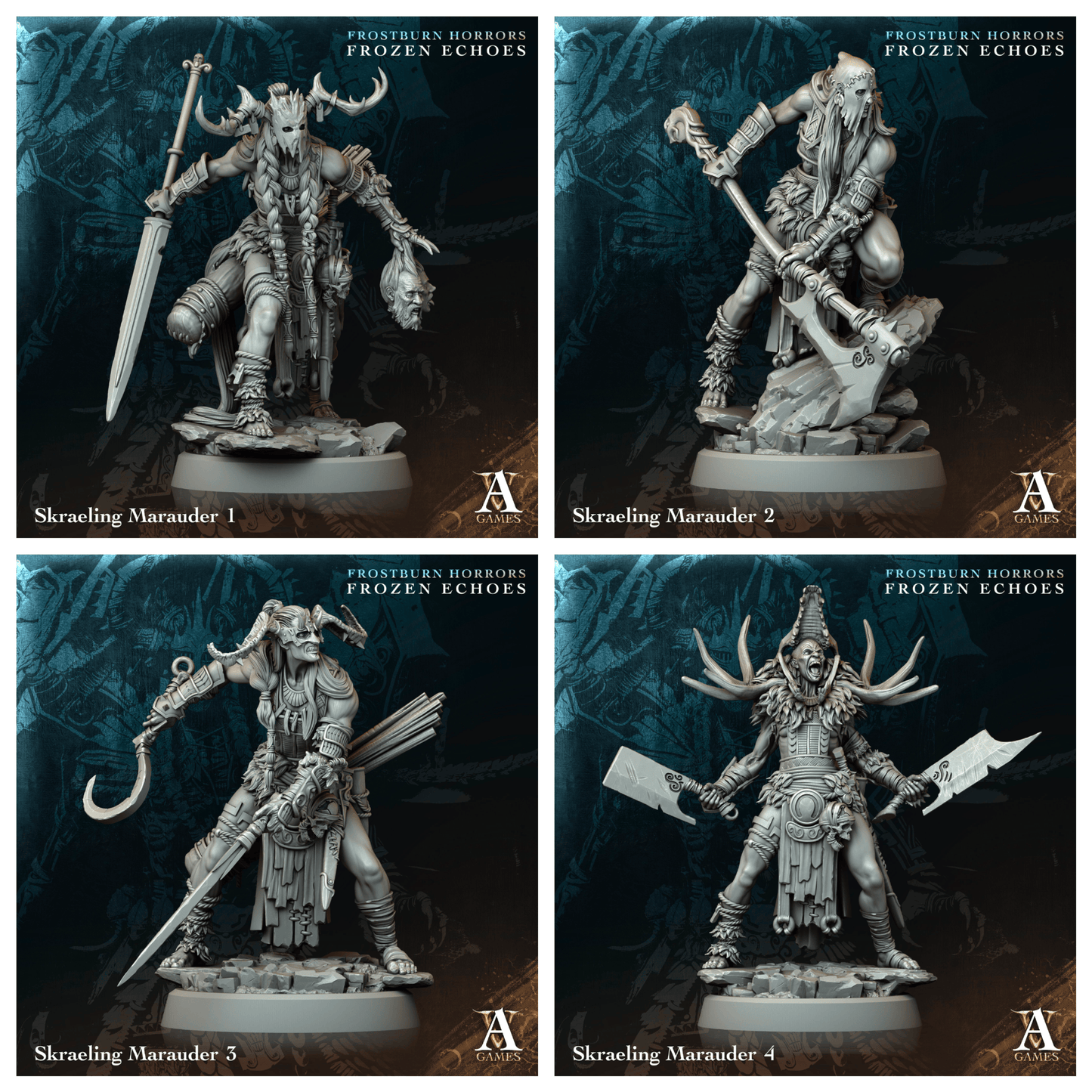 3D Printed Archvillain Games Skraeling Marauder Frostburn Horrors Frozen Echoes 28 32mm D&D