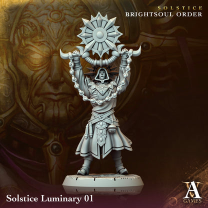 3D Printed Archvillain Games Solstice Luminary Solstice Ray of Sol Myr 28 32mm D&D