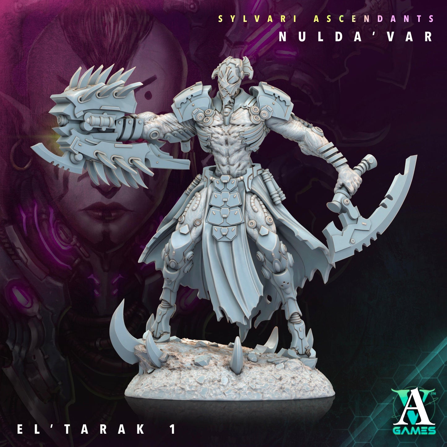 3D Printed Archvillain Games Sylvari Ascendants - Nulda Var El Tarak 28 32mm D&D