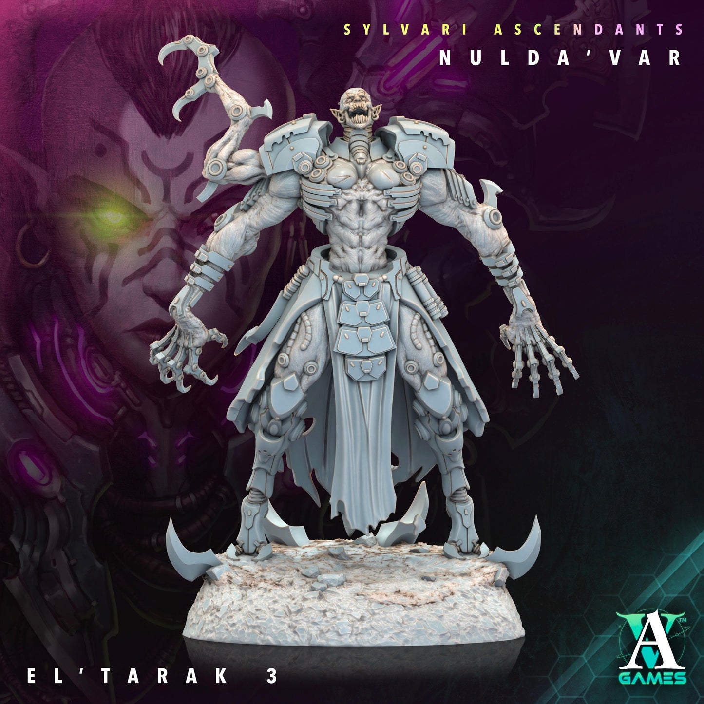 3D Printed Archvillain Games Sylvari Ascendants - Nulda Var El Tarak 28 32mm D&D