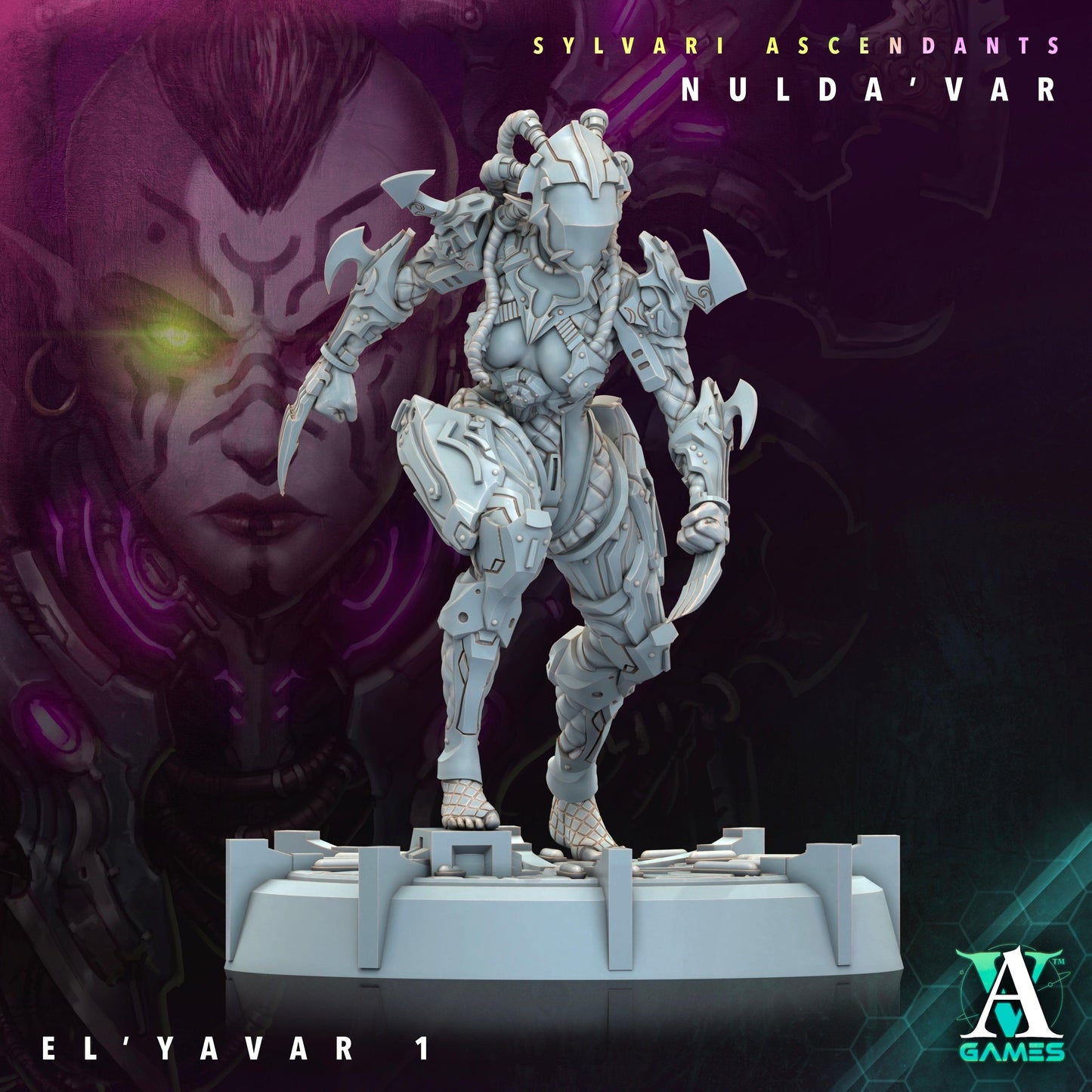 3D Printed Archvillain Games Sylvari Ascendants - Nulda Var El Yavar 28 32mm D&D