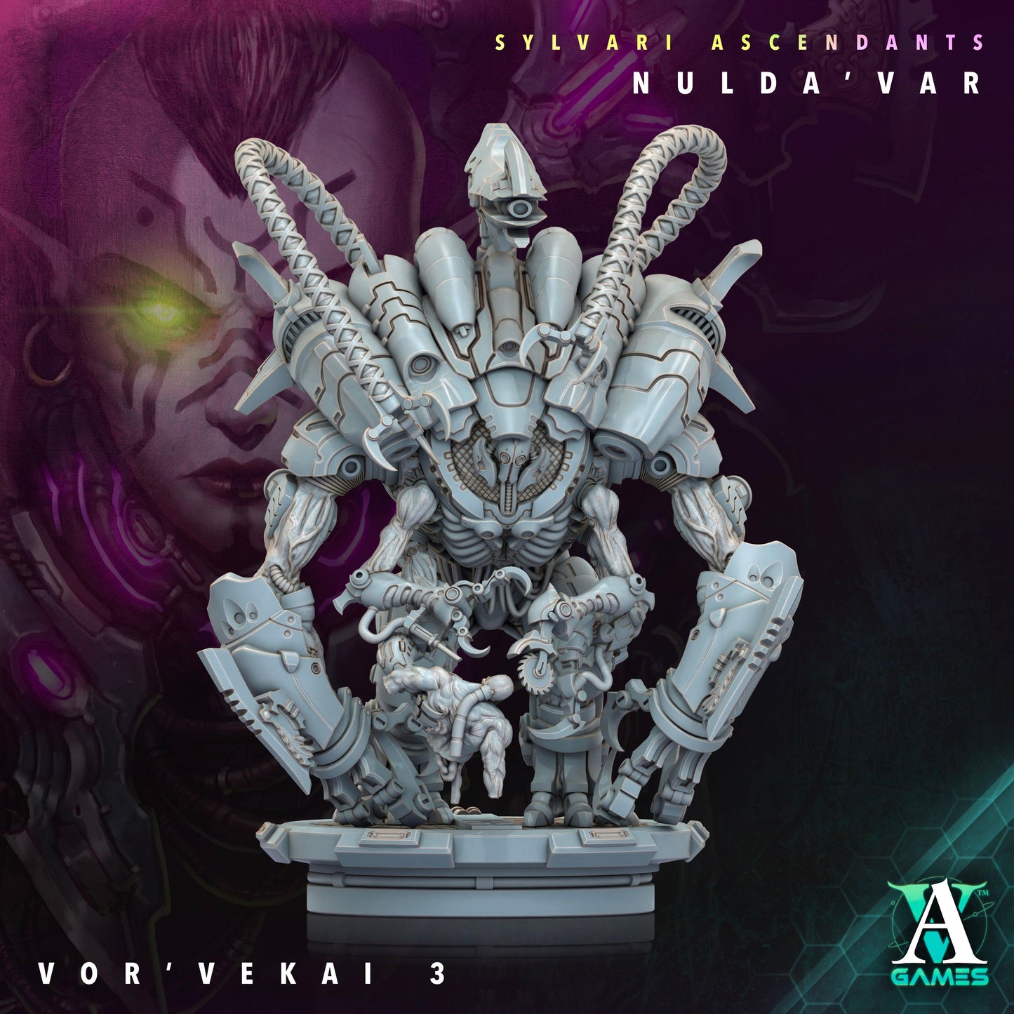 3D Printed Archvillain Games Sylvari Ascendants - Nulda Var Vor Vekai 28 32mm D&D