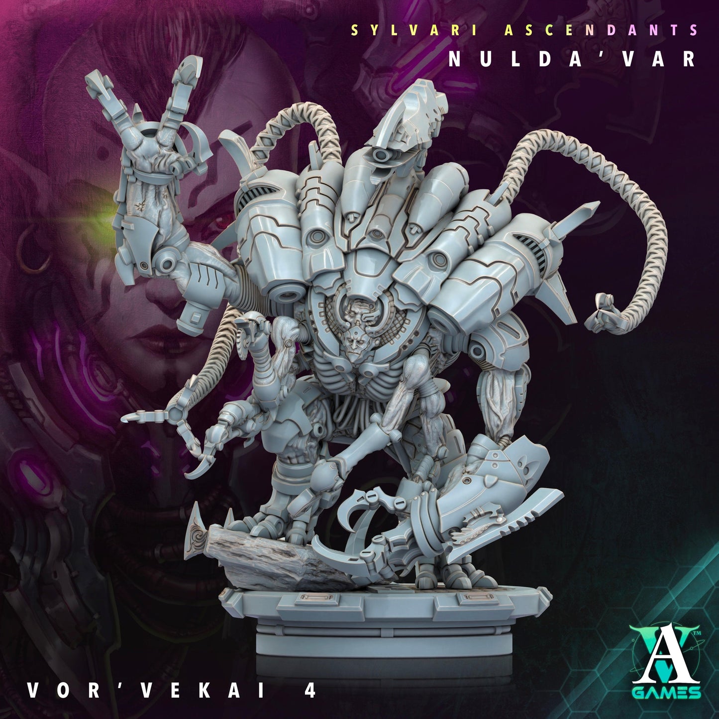 3D Printed Archvillain Games Sylvari Ascendants - Nulda Var Vor Vekai 28 32mm D&D
