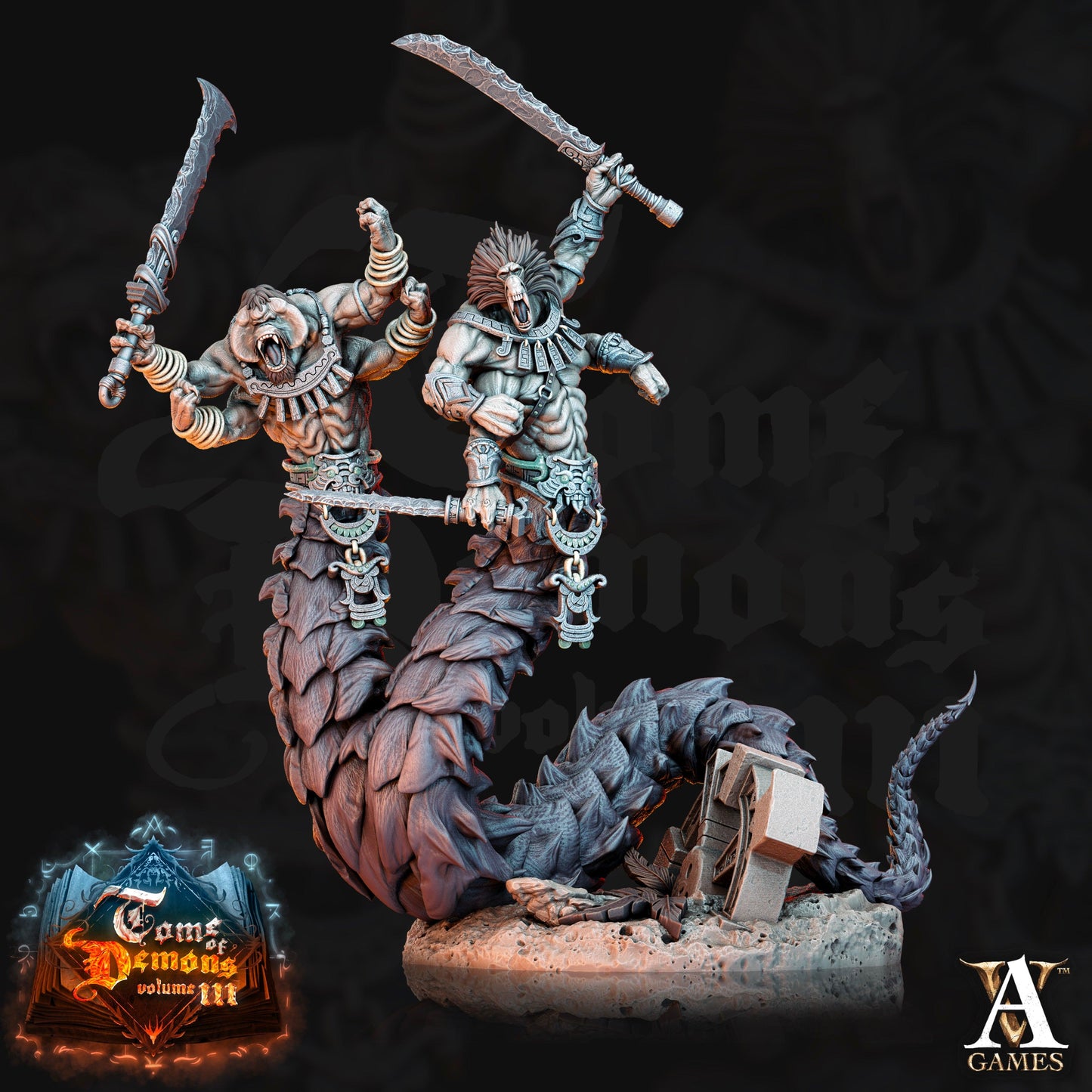 3D Printed Archvillain Games Teraton Tamareth Tome of Demons 28 32mm D&D
