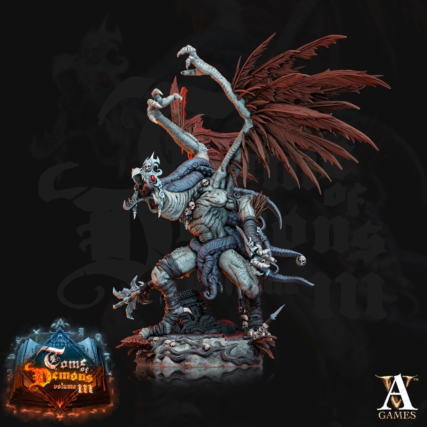 3D Printed Archvillain Games Teraton Vulduk Tome of Demons 28 32mm D&D
