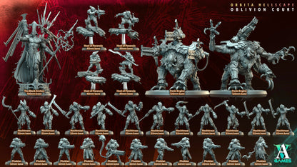 3D Printed Archvillain Games Host of Paranoia Orbita Hellscape Oblivion Court 28 32mm D&D